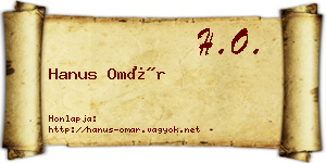 Hanus Omár névjegykártya